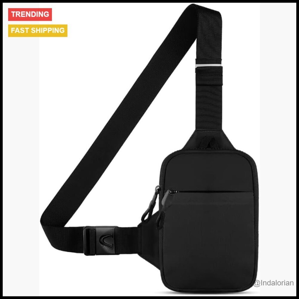Mini Crossbody Sling Bag Water Resistant Dual Pocket Phone Holder Workout Travel